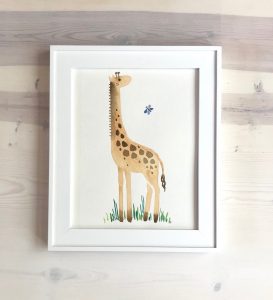 Giraffe Nursery Watercolor Art