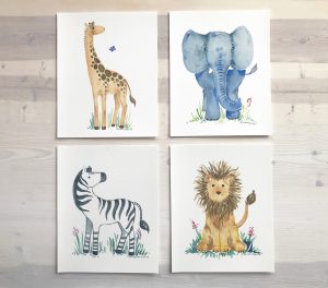 Safari Animals Watercolor Set