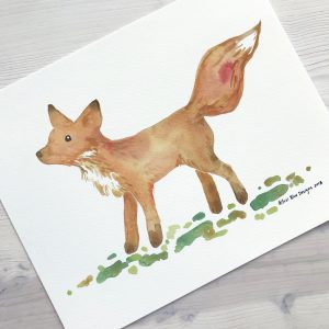 Fox Watercolor Nursery Art